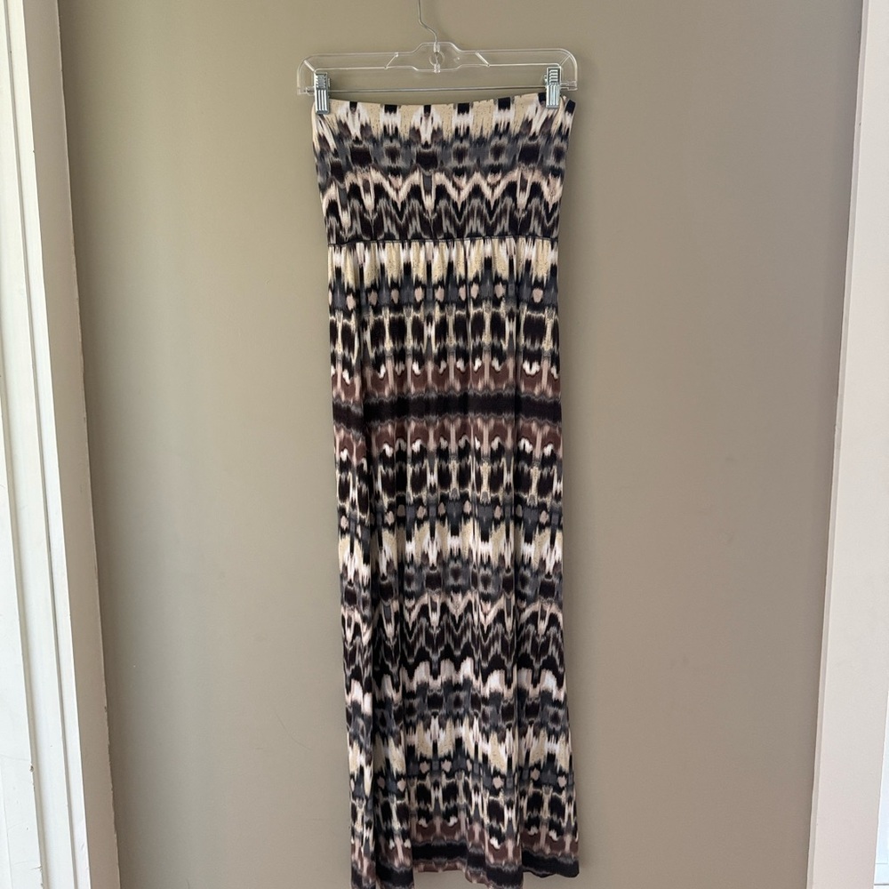 Cynthia Rowley Black and Cream Patterned Maxi Skirt